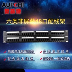 奧普馳六類(lèi)48口非屏蔽網(wǎng)絡(luò)配線架鍍金CAT6千兆48口工程專(zhuān)用配線架